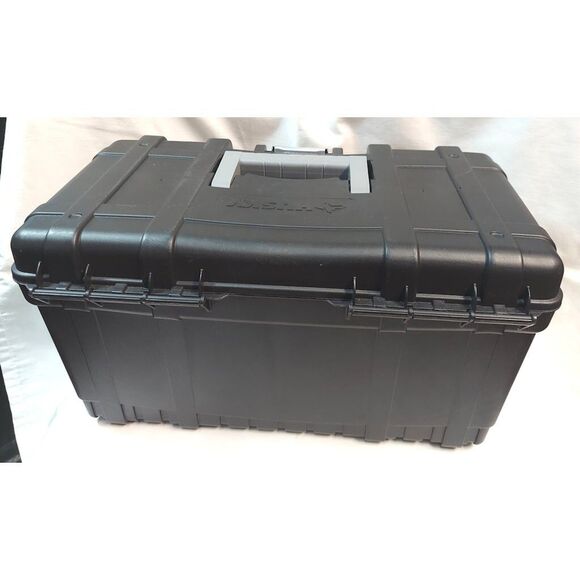 Husky 16 in. Black Plastic Portable Tool Box with Handle, Metal Latch, Lockable - Picture 3 of 5